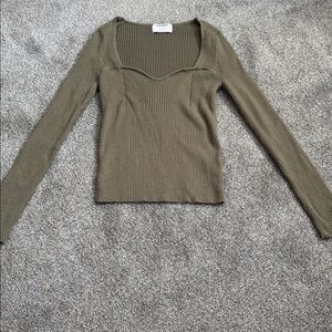 Old Navy Ribbed Knit Top in Olive